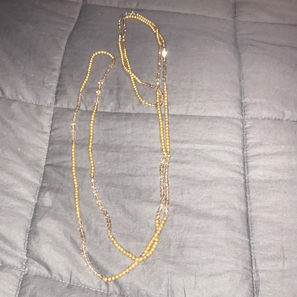 Super long beaded and sparkle necklace